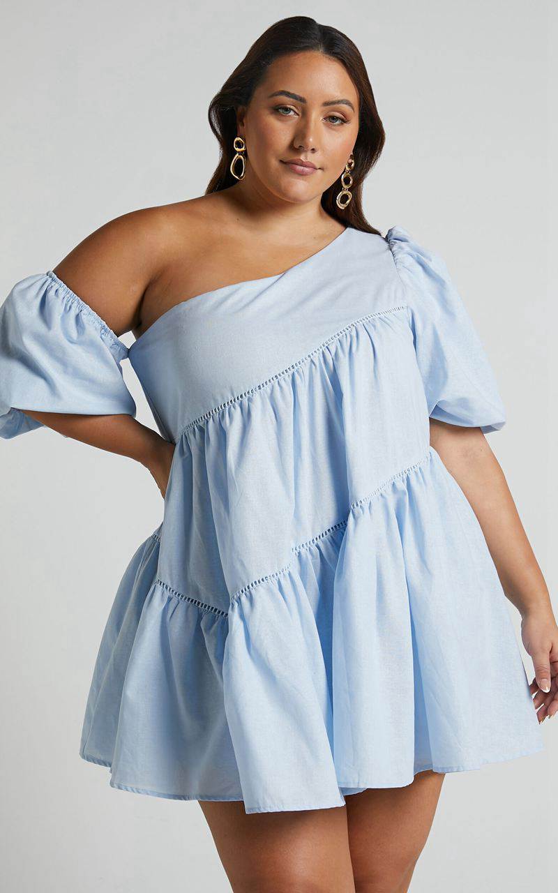 Harleen Mini Dress (Baby Blue) - Size 18