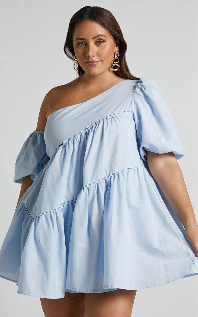 Harleen Mini Dress (Baby Blue) - Size 18